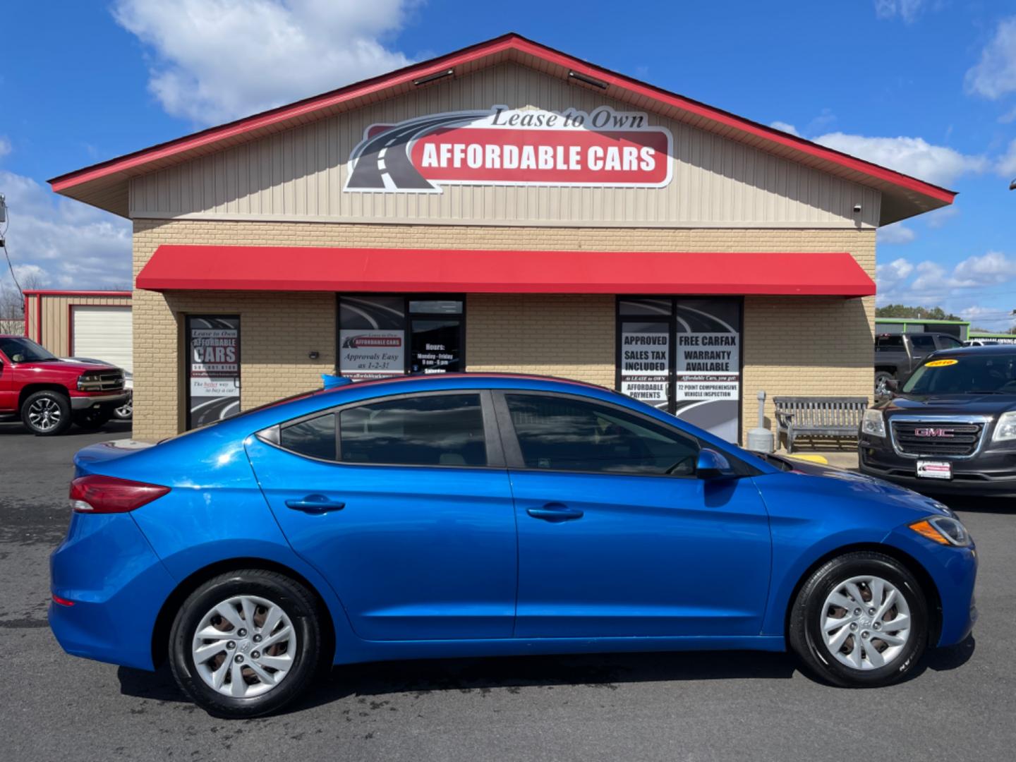 2017 Blue Hyundai Elantra (KMHD74LF7HU) with an 4-Cyl, 2.0 Liter engine, Auto, 6-Spd Shiftronic transmission, located at 8008 Warden Rd, Sherwood, AR, 72120, (501) 801-6100, 34.830078, -92.186684 - Photo#0